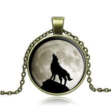 Fashion Wolf Pattern Pendant Necklace Vintage Bronze Accessories Statement Chain Necklace For Women Jewelry