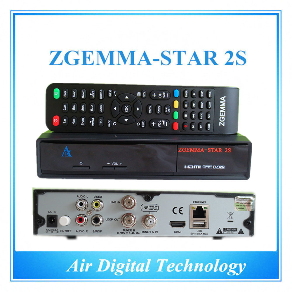 10pcs Best price original zgemma-star 2s hd combo DVB-S2+S2 satellite tv receiver zgemma 2s IPTV box hot sell in uk