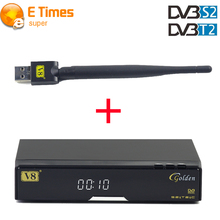 V8 Golden Satellite Receiver With 1 piese USB WIFI 1080P Full HD DVB-S2/T2/Cable Support IPTV Youtube Youporn Satellite Receiver