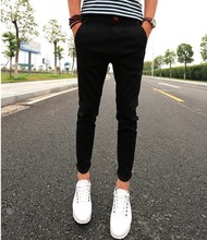 Korean Version of Spring and Summer Thin Male Nine Pants Feet England Men’s Casual Jeans Slim Trousers Tide Was Thin K24