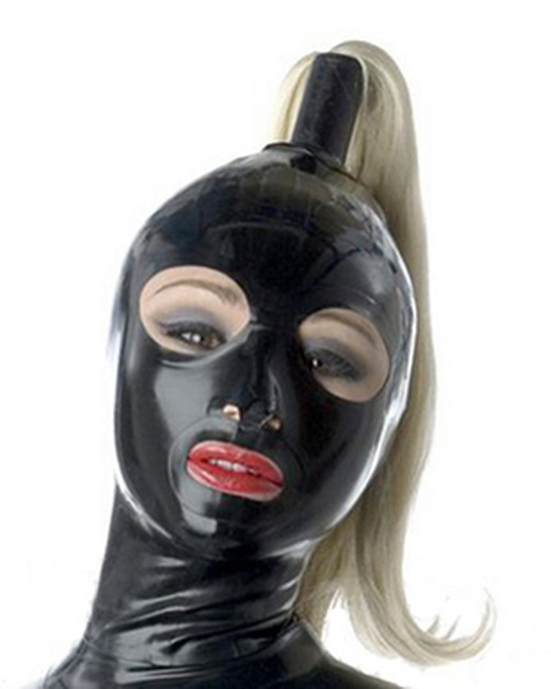 Buy Unisex Latex Hood Rubber Mask Open Mouth And Eyes