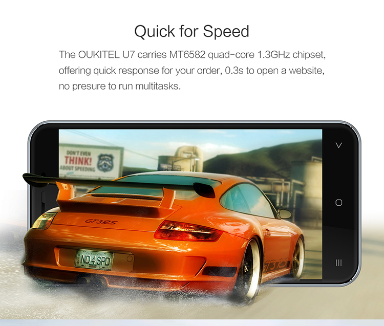 OUKITEL U7 MTK6582 1.3GHz Quad Core 5.5 Inch QHD Screen Android 4.4 3G Smartphone