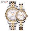 LONGBO Luxury Lovers Couple Watches Men s Calendar Waterproof Watch Women Fashion Gold Stainless Steel Wristwatch