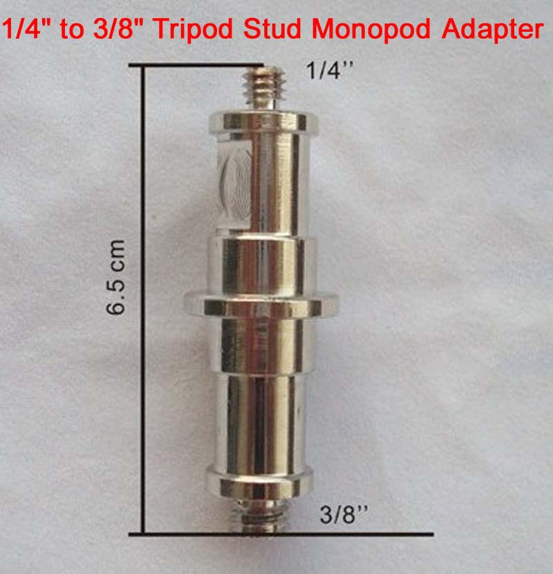 1/4" to 3/8" 1/4 to 3/8 Tripod Stud Monopod Adapter spigot Male Screw
