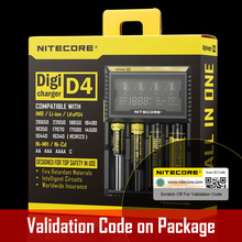 2015 New Nitecore D4 Digicharger LCD Display Nitecore Battery Charger Intelligent 2.0 Fit LI-ion 18650 14500 16340 26650Freeship