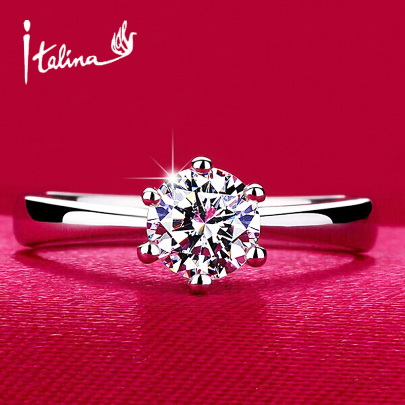 Italina 1carat CZ diamond Jewelry Wedding Rings for women 925 sterling silver Jewelry Engagement rings female