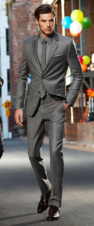 dark grey skinny suit