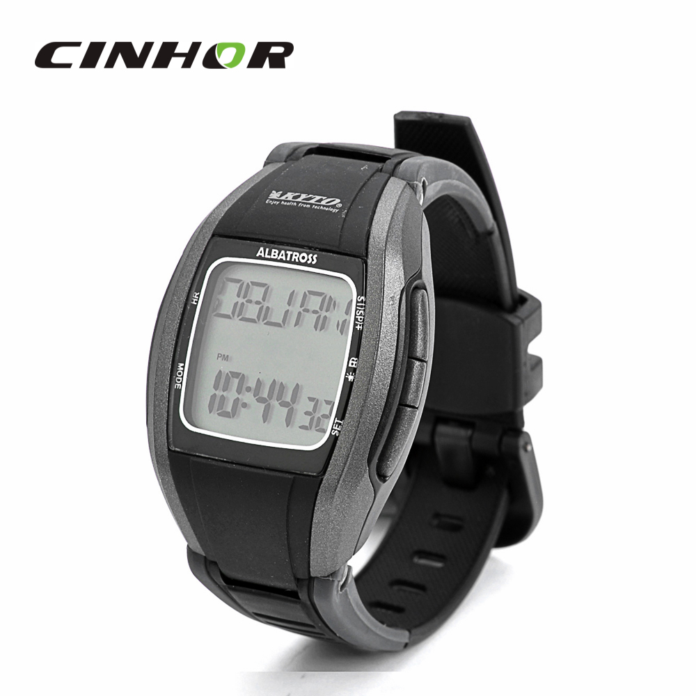 Stylish Digital Sports 5 3KHz Wireless Calorie Heart Rate Monitor Backlight Wrist Watch Black 1 x