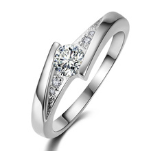 free shipping silver plated finger rings for women Wedding engagement Rings CZ diamond jewelry bague bijoux Accessories MY005