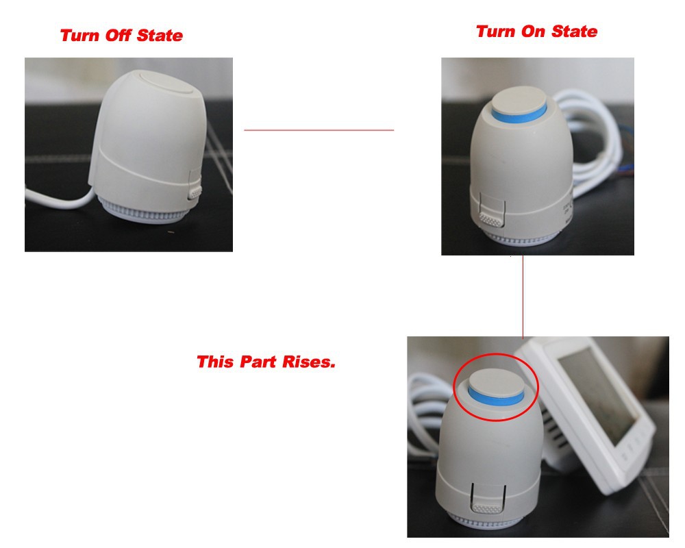 Description Picture 6 of itemfor Manifold in Underflooring Heating System 230V/24V Thermal Electric Actuator Drives Normally Closed/Open