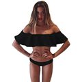 2016 new Sexy bandeau ruffled bikini women swimsuit swimwear swimming suit for women bathing suit biquini