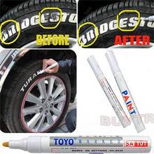 Free Shipping New 1pcs/lot Universal White Car Motorcycle Whatproof Permanent Tyre Tire Tread Rubber Paint Marker Pen
