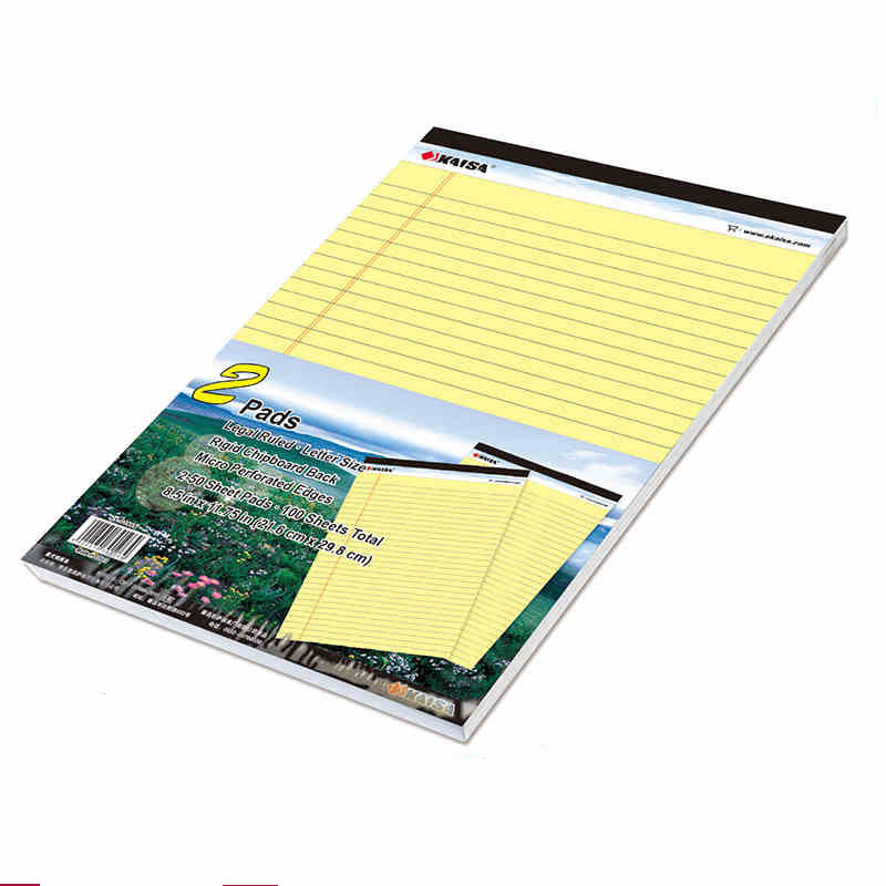 Hot Yellow Writing pad USA style Memo Pad A4 2PCS*50 sheets Legal pad