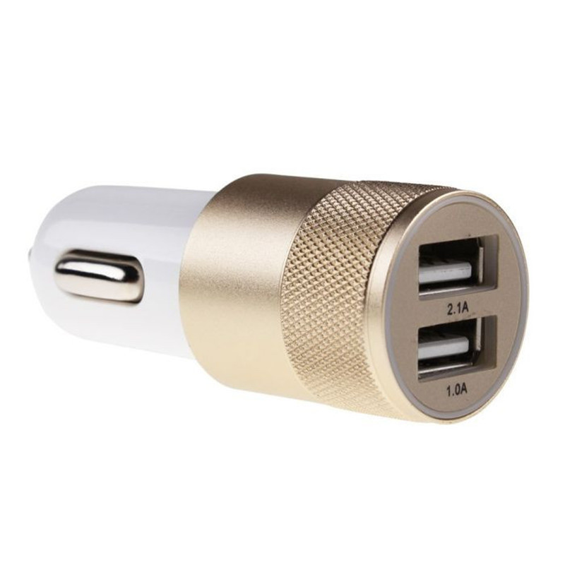 12V 3 1A Aluminum 2 USB Ports Universal USB Car Charger For iPhone 5 6 6