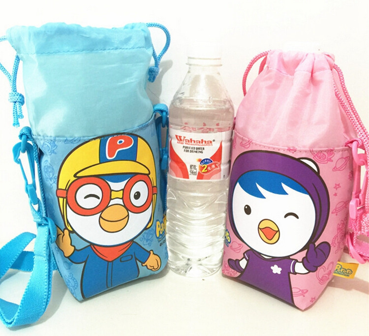 Cute Pororo Toys For Children Outdoor Thermos Baby Bottle Cover Warmer Insulation Baby Bottle Bag Huggers Children School Bag (4)