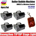 4XLOT Professional Stage 200W Roller Bubble Machine Aluminum Case 2L Bubble Liquid Tank Cover 100M2 DMX512