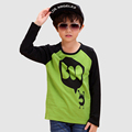 Long Novelty Children T shirt 2016 Fashion Cotton Green Unisex Tops And Tees O neck Children