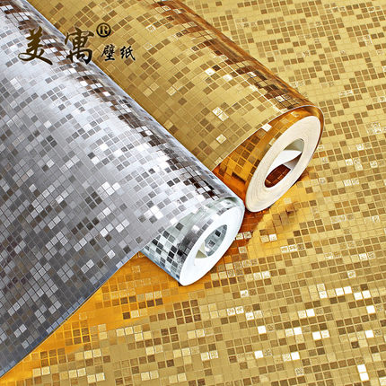 10m Mosaic gold foil wallpaper backdrop wallpaper KTV bar room ceiling wallpaper