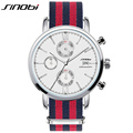 Sinobi Men Casual Quartz watch Top Brand Luxury Classic Nylon Strap Chronograph Sport Men s Wristwatch