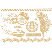 AB37 leaf flower jewelry sticker tattoo metallic golden flash tattoos tattoo large temporary tattoo prices sticker