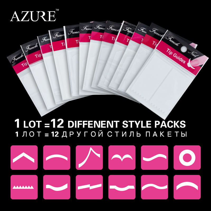 1 Lot 12packs Nail Art Tips Nail Decoration Nail Sticker Nail Art Form Fringe Guides Sticker