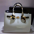 REAL PHOTO 2015 Europe s top design new waterproof crystal jelly beach bag white black color