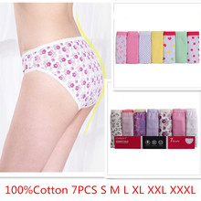 7PCS lot Women Briefs Cotton Sexy Panty Lace Panties Underwear Cuecas Box Ladies Underpants 2014 plus