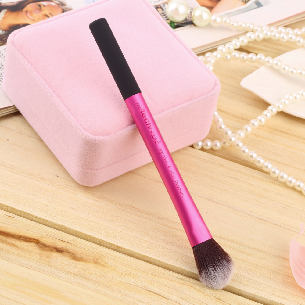 2015 HOT Selling Professional Pro Powder Blush Brush Makeup Foundation Tool Cosmetic Stipple Blending Fiber free