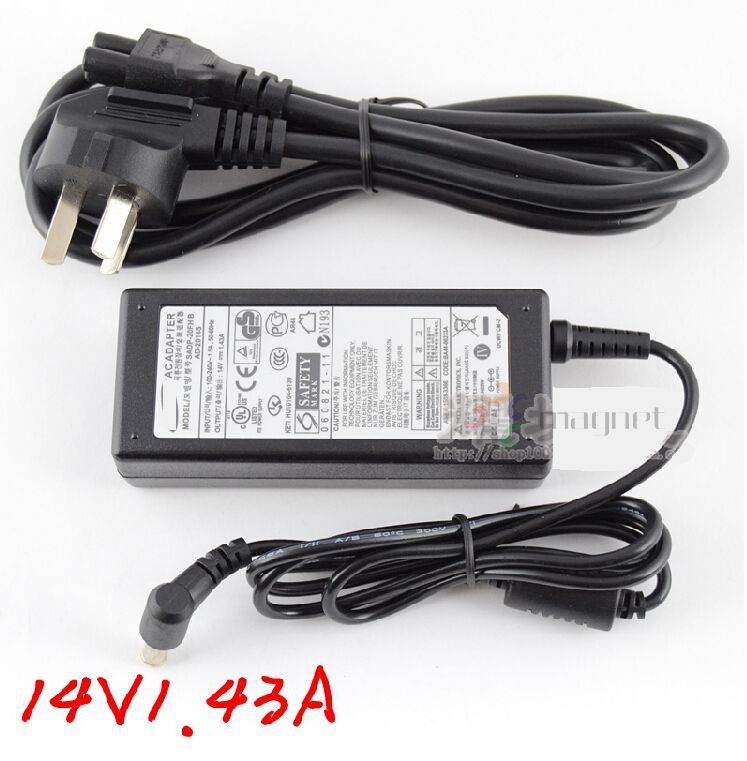 14v 1 43a ac adaptor for samsung lcd monitor s19b300 s19c150 charger 6 5 4 4mm with ac cable in 14v 1 43a ac adaptor for samsung lcd monitor s19b300 s19c150 charger 6 5 4 4mm with ac cable in