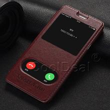 Ultra Thin View Window PU Leather Flip Stand Cover Case For Samsung Galaxy A7(2016) A710F A7100 Luxury Mobile Phone Cases