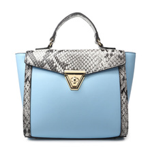 2016 High End Women Serpentine Tote Blosa Single Shoulder Bags Ladies PU Leather Handbag Fashion Style