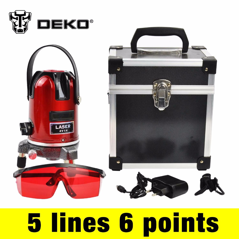 DEKO5 lines 6 points laser level 360 rotary cross laser line leveling can be used with outdoor receiver