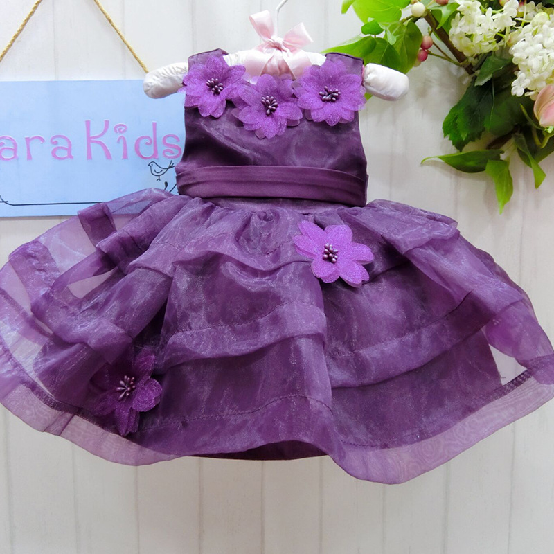 Wholesale girls ball gown dress special design girls party flower dress SIZE:6-9-12-18-24-36 2015888-4