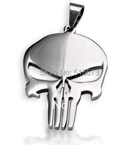 2013 newest Titanium Steel Punisher skull Pendant Necklace Jewelry