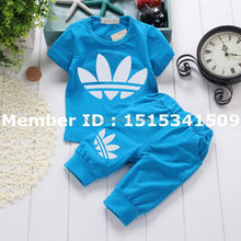 Vestidos New Summer Style Brand Cotton Baby Boys and Girls Clothing Sets Childrens Short Sleeved T-shirts + Shorts 2pcs Suits