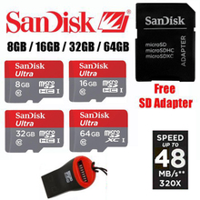 100% Original Genuine SanDisk NEW Version 64gb 32gb 16gb 8gb Ultra micro SD Card sandisk TF 48MB/s Support Official Verification