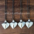 Wholesale natural butterfly wing shell rhinestone cz paved jewelry fashion white shell necklace