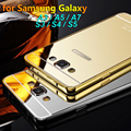 Phone Case For Samsung Galaxy A3 A5 A7 Plating Aluminum Frame Mirror Back Mobile Phone Cover