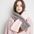 2016 Women Winter Scarf Double Color Cashmere Ring Loop scarf for Female Wool Cross Fluffy Patchwork