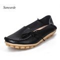 2016 New Women Shoes Casual Genuine leather Boat Shoes Comfortable Soft Ventilation Fashion Printing Flat Slip
