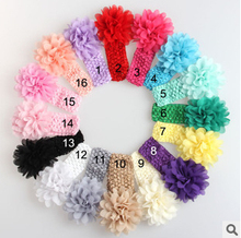 Hair Accessories Baby’s Gift New Kids Girls Lace Headband Baby Chiffon Flower Headband Infant Hair Weave Band Baby free shipping