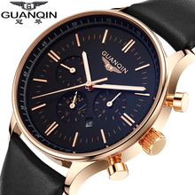 Watches Men Luxury Top Brand GUANQIN New Fashion Men’s Big Dial Designer Quartz Watch Male Wristwatch relogio masculino relojes