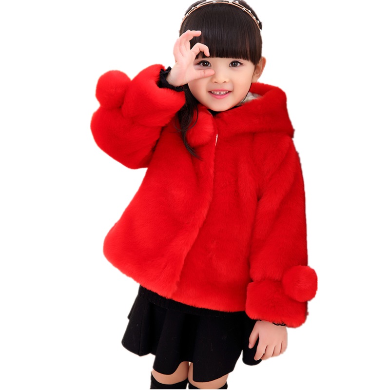 2016 Girls Faux Fur Coat New kids Children BabyWarm Parent child Thickened Coat Children s Winter