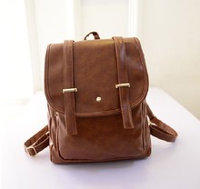 2015 New Leather Backpack Men PU Faux Leather School Backpacks Rucksack Brown and Black Back Pack Three ColorsWholesale