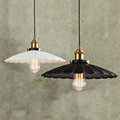 E27 Painted Iron Retro vintage pendant light White Black color D25 36 42cm Countryside Antique lamp