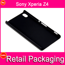 for Sony Xperia Z4 case cover hard plastic PC cases rubber coating for Sony Xperia Z4 in stock -black with mobile phone holder
