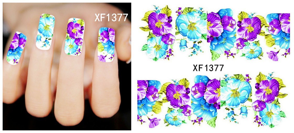 Spring Garden Flowers Print Nail Water Sticker Decal Foil Nail Art Tips Decoration Xf1397 Sticker Decal Foil Nailnail Water Sticker Aliexpress