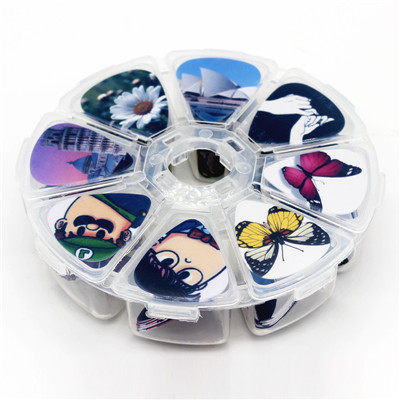 Description Picture 5 of itemSOACH 50pcs Guitar Pick bass Guitar Picks Mix Plectrums 8 grids Case Use Classical Guitar paddle parts Musical instruments