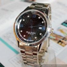 Envío gratis, la nueva venta relojes famoso reloj de la marca! mesa de cinta de acero calendario dinero para hombre men ‘ s reloj de aguja azul
