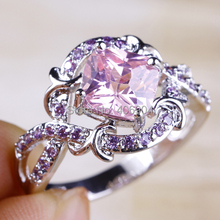 Fashion New Pink Topaz Amethyst 925 Silver Nice Jewelry Ring For Women Size 6 7 8